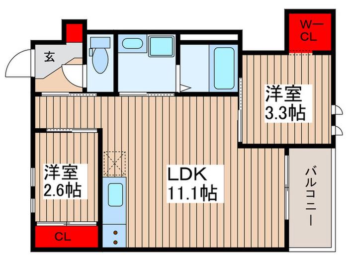 REGALEST KB 土呂駅前(2LDK/2階)の間取り写真