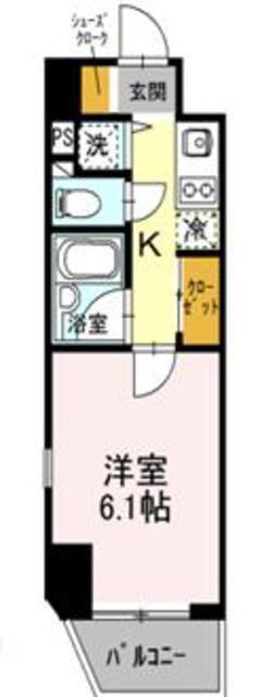 パークウェル門前仲町(1K/5階)の間取り写真