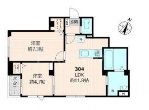 AVIARA(2LDK/3階)の間取り写真