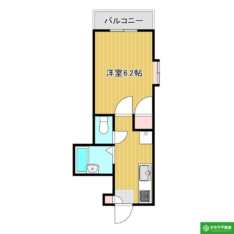 グランジュテ賀来(1K/2階)の間取り写真