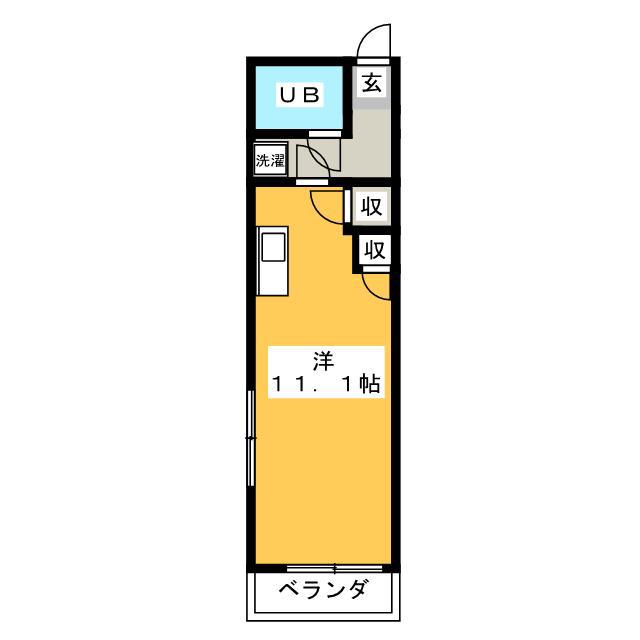 一光青柳ハイツ(ワンルーム/2階)の間取り写真