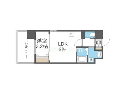 ビガーポリス486与力町公園II(1LDK/10階)の間取り写真