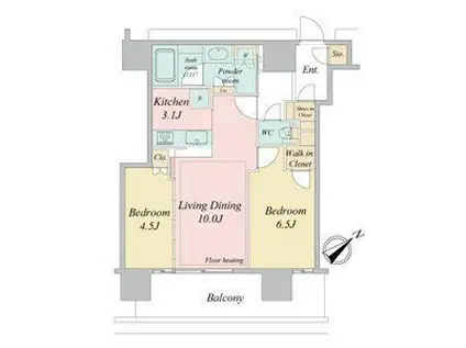 NAGOYA THE TOWER(2LDK/9階)の間取り写真