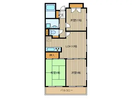 メインステイ関町(3LDK/4階)の間取り写真