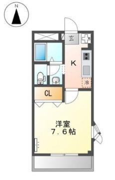 サンライズ(1K/2階)の間取り写真