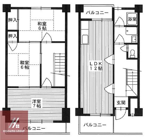 第3清涼マンション(2LDK/2階)の間取り写真