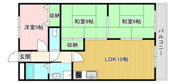 ラ・ヨード24(3LDK/7階)の間取り写真