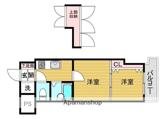 アリビオ天神南(2K/5階)の間取り写真
