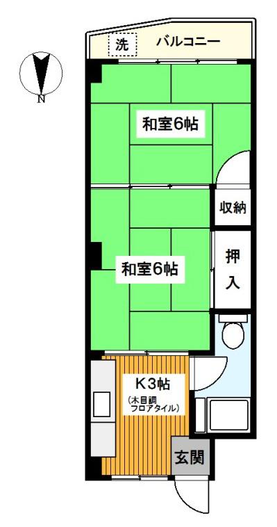 ドエル正和(2K/4階)の間取り写真
