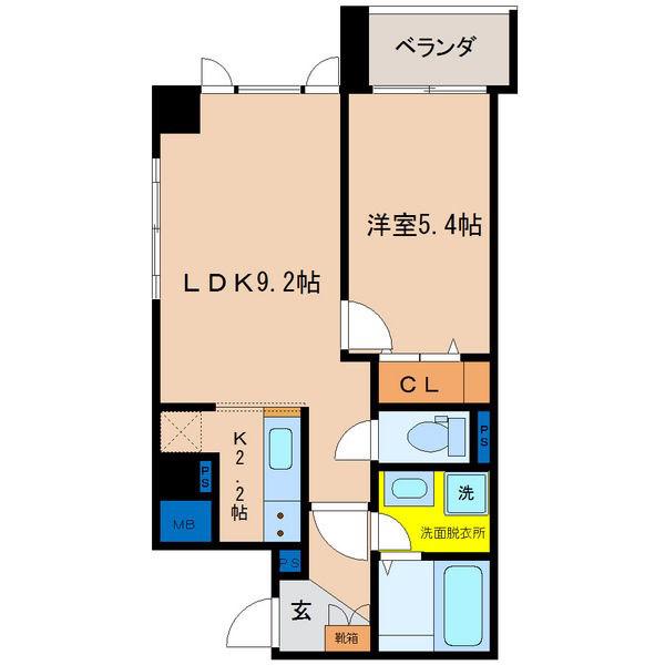 ジックス 桜(1LDK/5階)の間取り写真