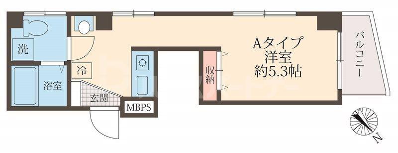ロイヤルシティ赤羽岩淵(ワンルーム/9階)の間取り写真