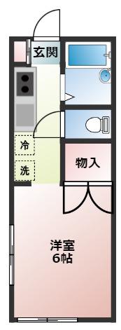 ユーハイツ(1K/1階)の間取り写真