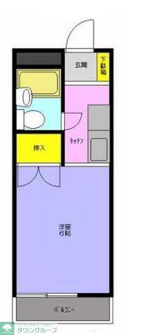 サンアベニュー小作台(ワンルーム/2階)の間取り写真