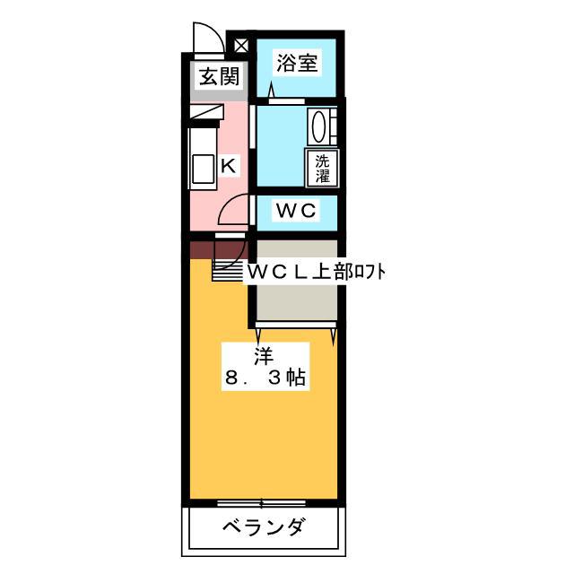 ルチェーレ宮ヶ崎(1K/5階)の間取り写真
