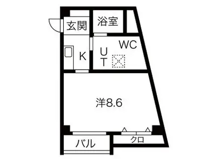 SQUARE9神崎川(1K/2階)の間取り写真
