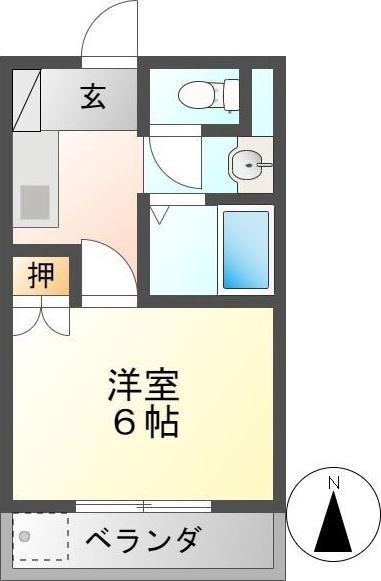 トーゴーハイツ(1K/3階)の間取り写真