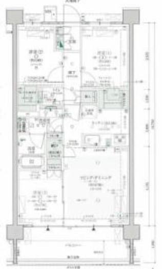 クレヴィア横浜沢渡(3LDK/2階)の間取り写真