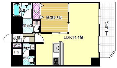 セレニテ梅田北プレミアム(1LDK/12階)の間取り写真