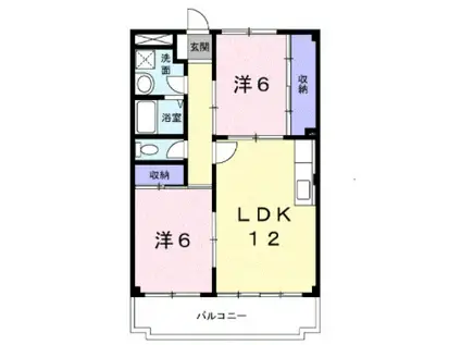 グレイス小山A棟(2LDK/1階)の間取り写真