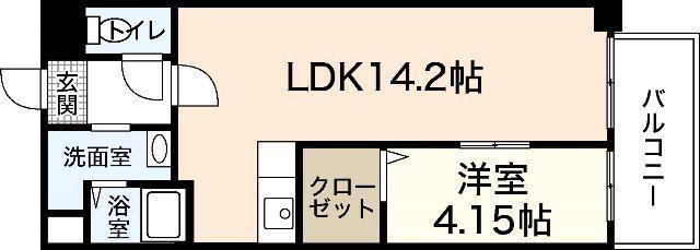 タウン五日市(1LDK/2階)の間取り写真