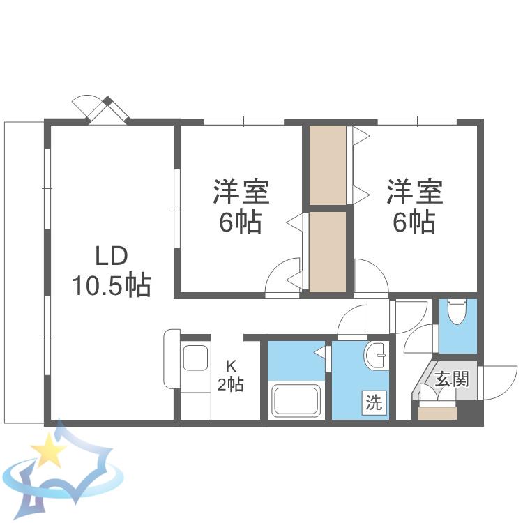 アーバンコートS20(2LDK/3階)の間取り写真