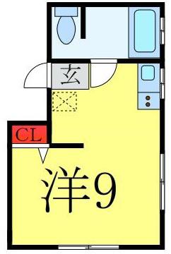 文化ビル(ワンルーム/4階)の間取り写真
