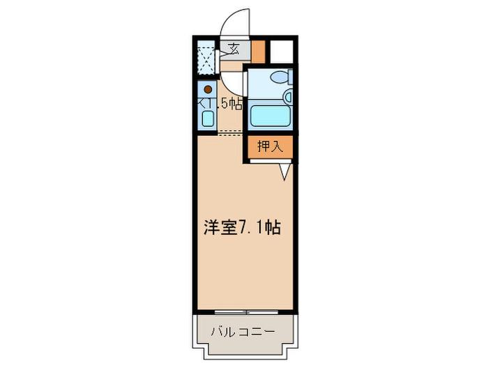 ジョイフル中山参番館(1K/2階)の間取り写真