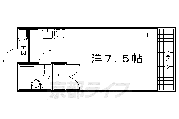 大島マンション(1K/3階)の間取り写真