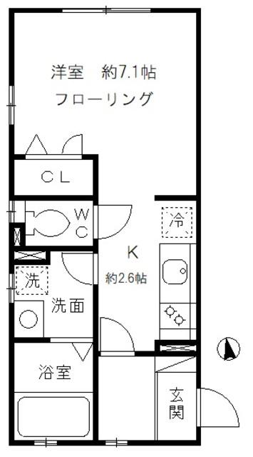 SKY TERRACE NISHIAZABU スカイテラスニシアザブ(1K/2階)の間取り写真