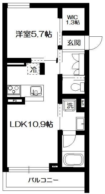 ヴィラデルソル(1LDK/2階)の間取り写真
