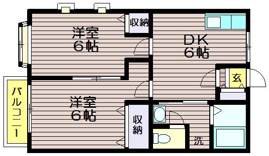 マミーハウス(2DK/1階)の間取り写真