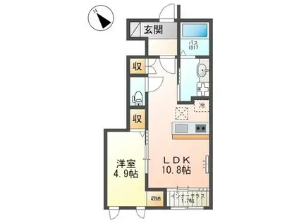 サンライズII(1LDK/1階)の間取り写真