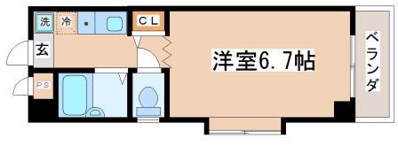 モンテメール仲田(1K/2階)の間取り写真