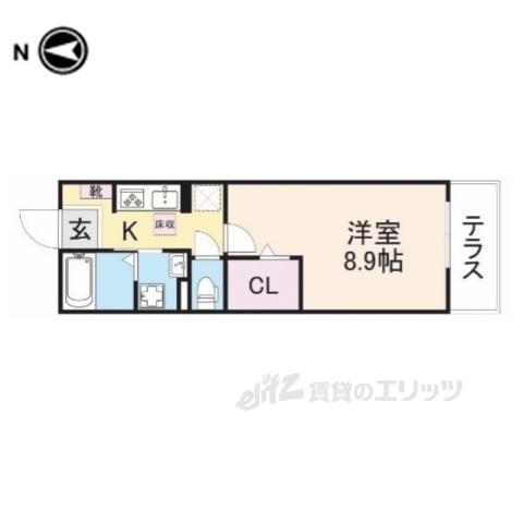 グラシオッソ2(1K/1階)の間取り写真