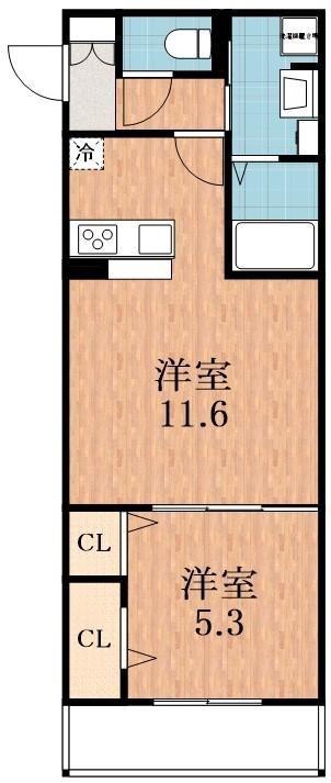 HALEKANANI(1LDK/3階)の間取り写真