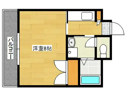 ボヌール皆実(1K/1階)の間取り写真