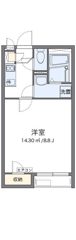 クレイノ石井町(1K/1階)の間取り写真