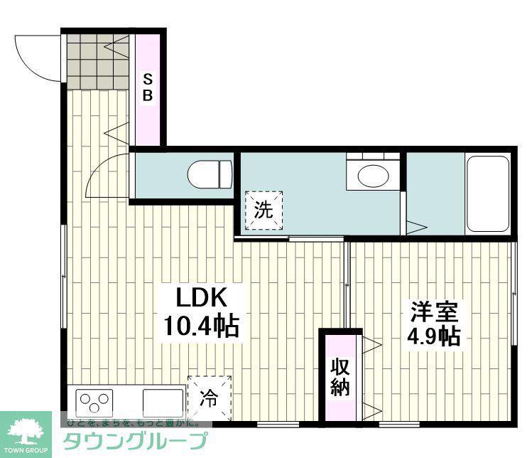 レラーブル鎌倉佐助A棟(1LDK/1階)の間取り写真
