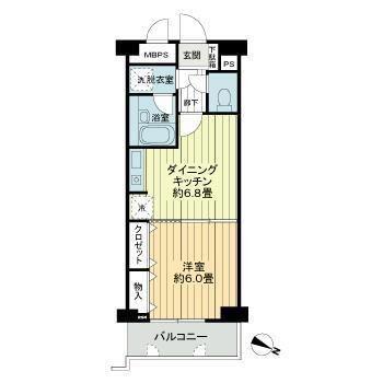 桜木町堂ノ下マンション(1DK/1階)の間取り写真