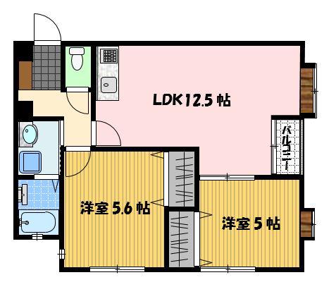 オンブラージュ(2LDK/1階)の間取り写真