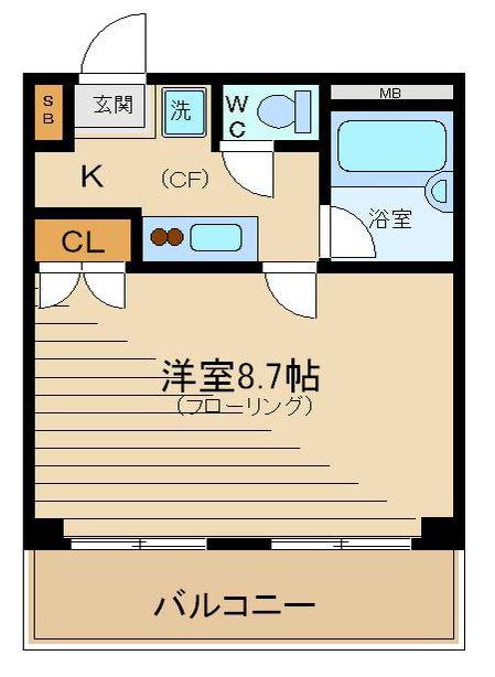 地球堂ビル(1K/2階)の間取り写真