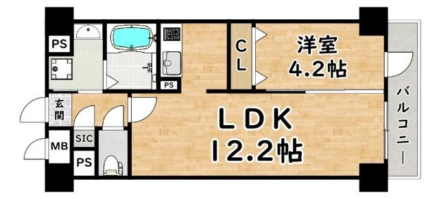 マウントピア(1LDK/5階)の間取り写真