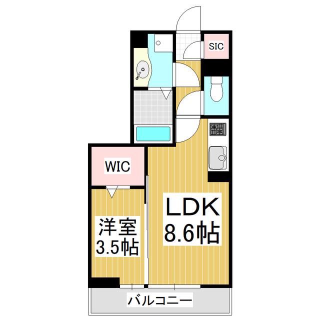 ヴィオコート 平田(1LDK/3階)の間取り写真
