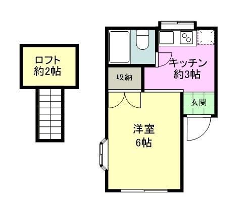 シャトリエ 7(1K/2階)の間取り写真