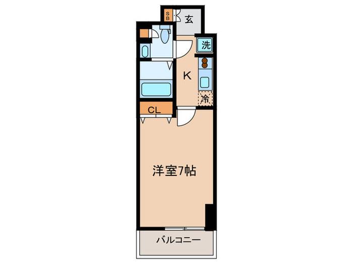 コンフォリア西蒲田(1K/3階)の間取り写真
