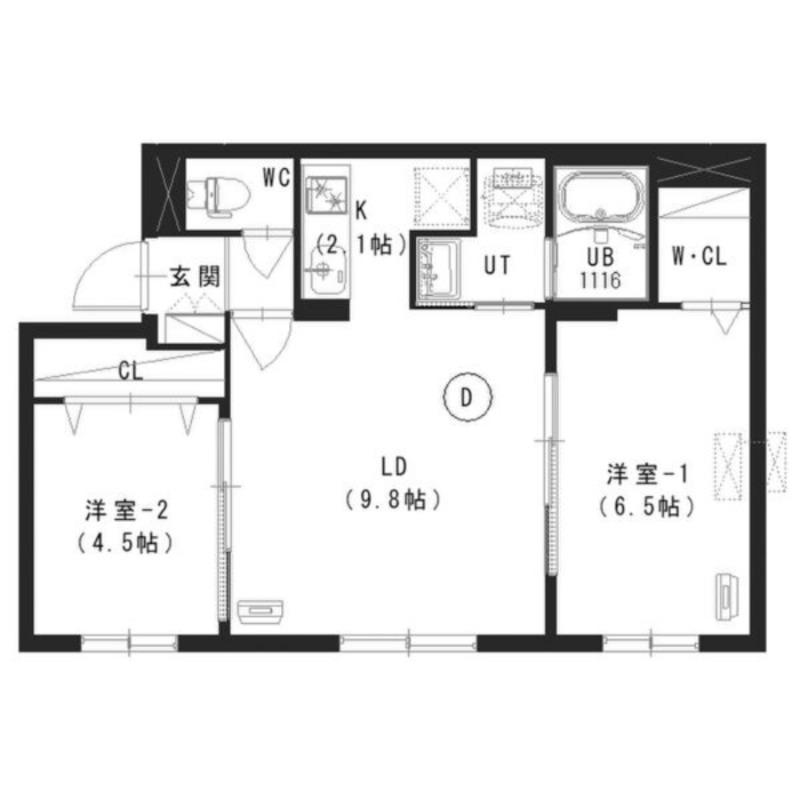IRN南平岸(2LDK/2階)の間取り写真