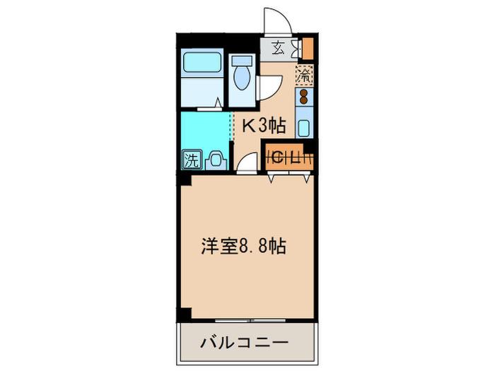 アンプルールフェール宮内(1K/3階)の間取り写真