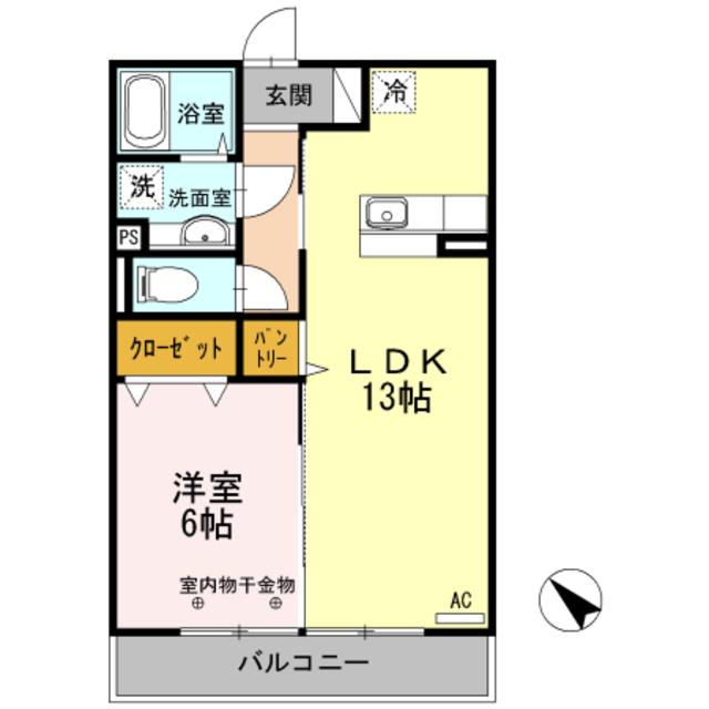 ラフィネ(1LDK/1階)の間取り写真