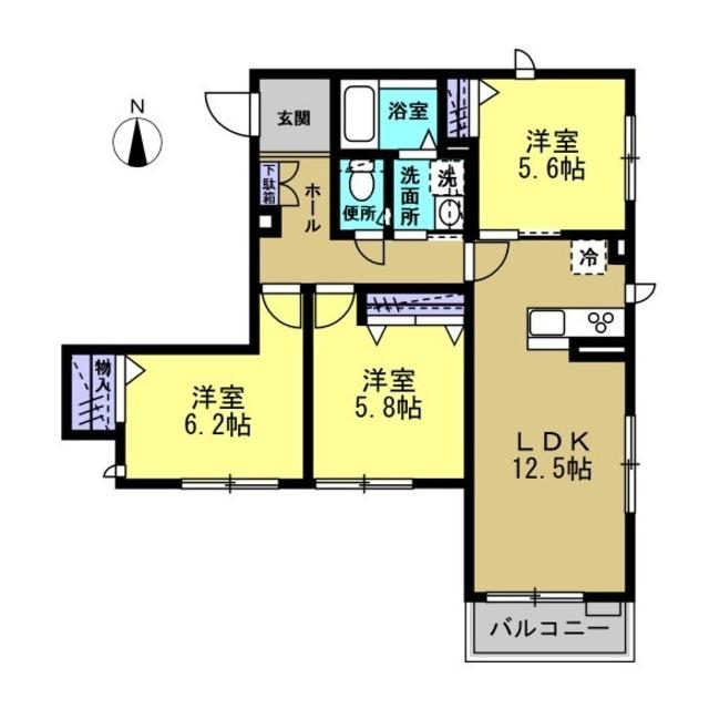 テラスIII(3LDK/2階)の間取り写真