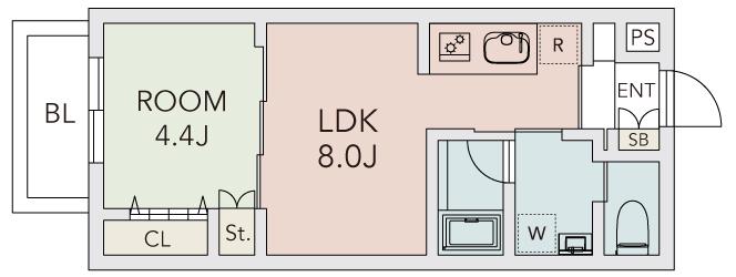 コーナーヒル大塚(1LDK/3階)の間取り写真
